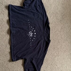 Black Graphic Tee with White Accents